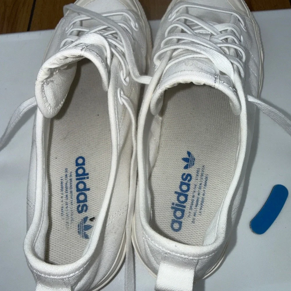 Adidas Nizza RF Low Cloud White Canvas Sneakers Mens 10 EF1883